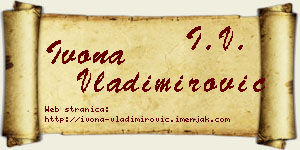 Ivona Vladimirović vizit kartica